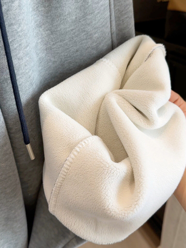 Pantaloni casual de damă din bumbac cu croială largă, talie înaltă, micro-elastici, 50–70% bumbac / 30–50% poliester, Iarna 2025