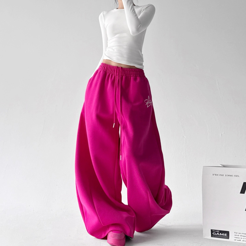 Pantaloni jogger femei talie înaltă, croială lejeră, poliester, casual, iarna 2025