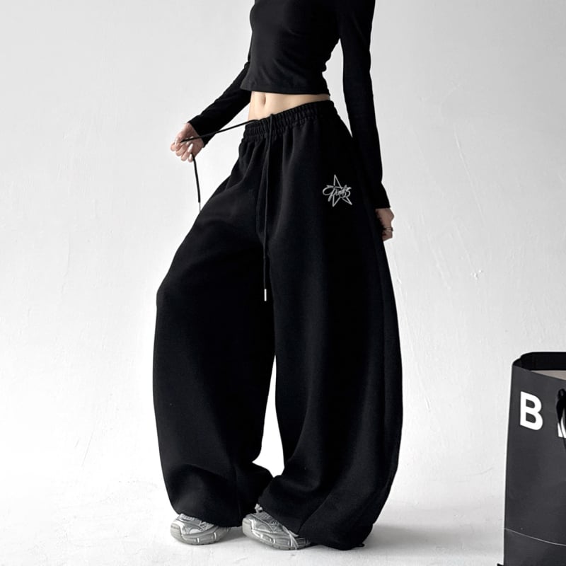 Pantaloni jogger femei talie înaltă, croială lejeră, poliester, casual, iarna 2025