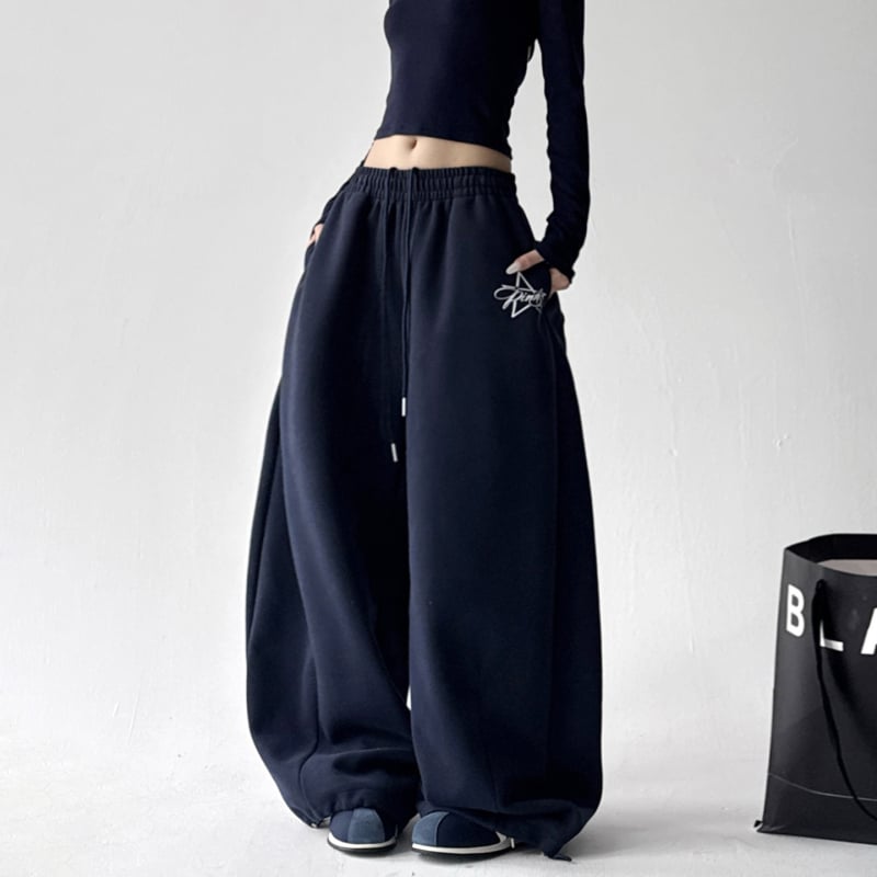 Pantaloni jogger femei talie înaltă, croială lejeră, poliester, casual, iarna 2025