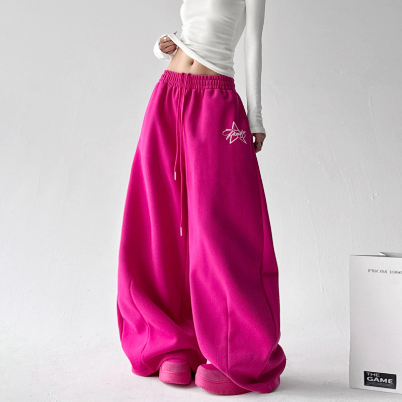 Pantaloni jogger femei talie înaltă, croială lejeră, poliester, casual, iarna 2025