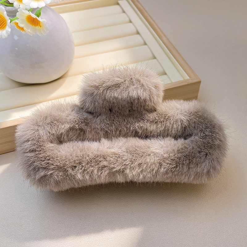 Plišana spona za kosu za žene – Gripper stil, UV boja, bez umetaka