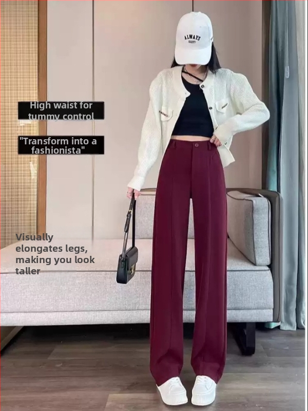 Dámske nohavice z viskózy, rovný strih, vysoký pás, hustá látka, mikroelastické, voľnočasové nohavice