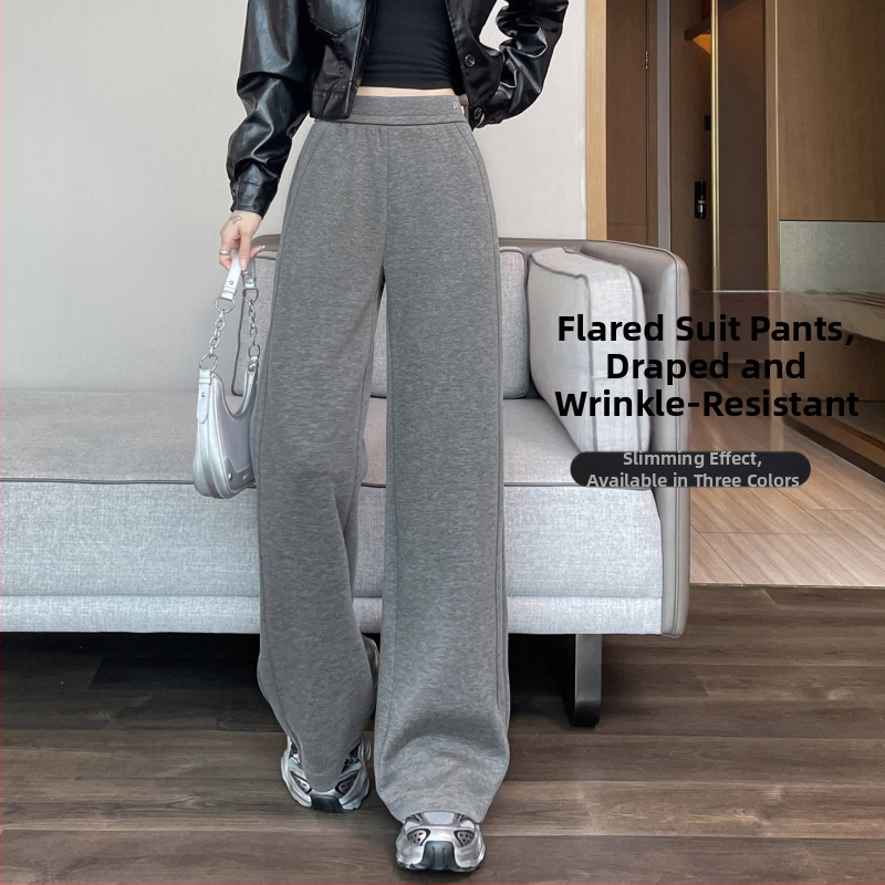 Dámske voľnočasové nohavice so širokým strihom, zmes polyester-modál, elastický pás, mikroodraz, jeseň 2025