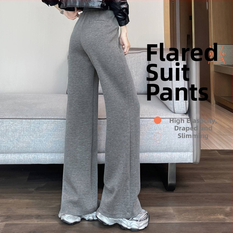 Dámske voľnočasové nohavice so širokým strihom, zmes polyester-modál, elastický pás, mikroodraz, jeseň 2025