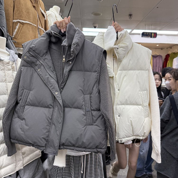 Sieviešu bez piedurknēm veste ar stāvu kaklu, rāvējslēdzēja aizdare, vienkrāsains modelis, pildījums no poliestera un kokvilnas, galvenā auduma sastāvs: poliesters