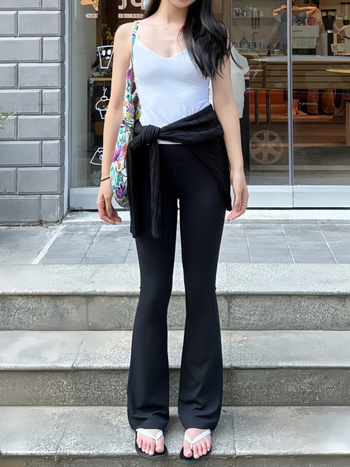 Sieviešu sporta bikses ar augstu jostu un platām kājām no neilona, mitrumu vadīšana, piemērotas jogai, fitnesam un dejām