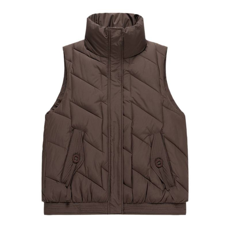 Sieviešu pūk-pamuka vesta ar pūka-pamuka pildījumu, pamata audums kokvilna, stāvošs apkaklis, rāvējslēdzējs, rombu raksts