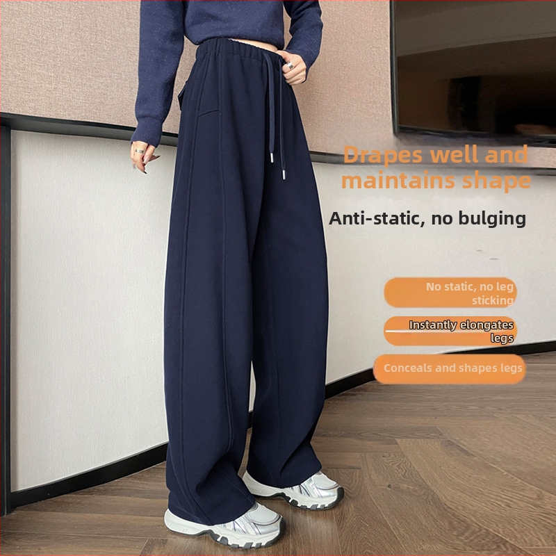 Dámske nohavice s fleecovou podšívkou, vysoký pás, široké nohavice, zimná hrubšia látka, zmes polyester-viskozy 2780-5