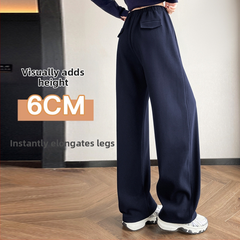 Dámske nohavice s fleecovou podšívkou, vysoký pás, široké nohavice, zimná hrubšia látka, zmes polyester-viskozy 2780-5