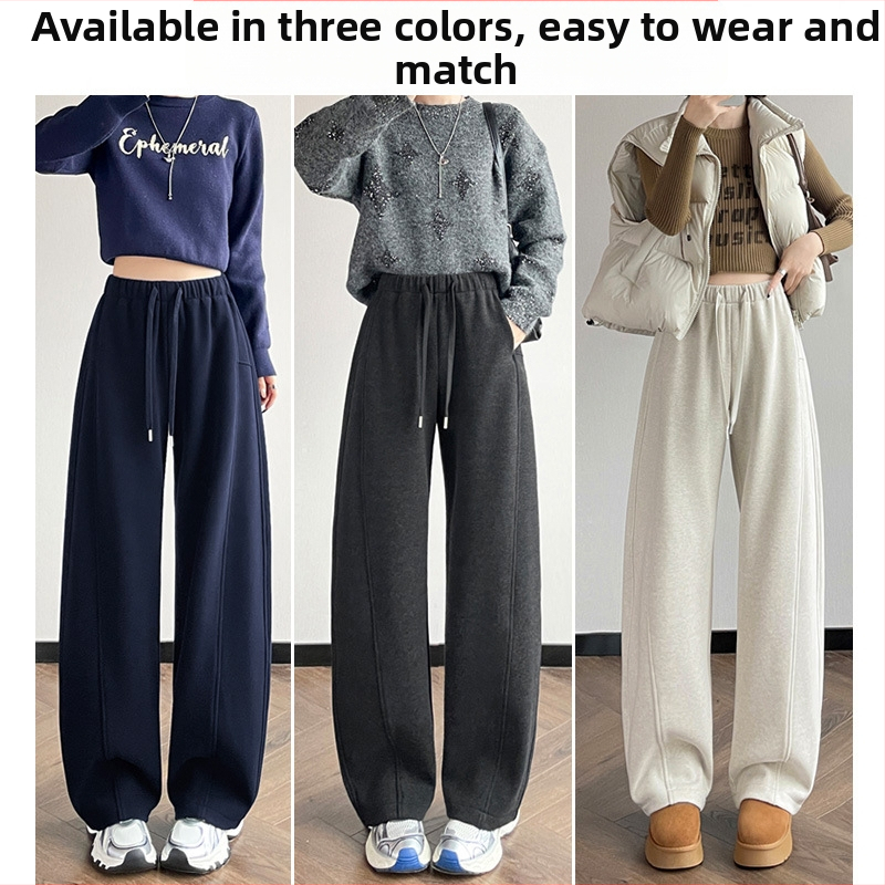 Dámske nohavice s fleecovou podšívkou, vysoký pás, široké nohavice, zimná hrubšia látka, zmes polyester-viskozy 2780-5