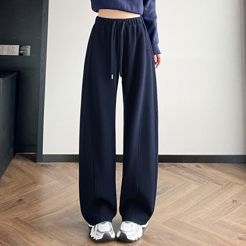 Dámske nohavice s fleecovou podšívkou, vysoký pás, široké nohavice, zimná hrubšia látka, zmes polyester-viskozy 2780-5