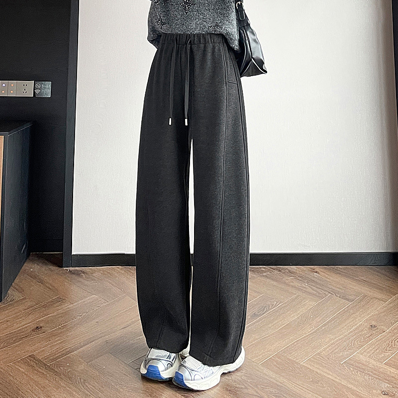 Dámske nohavice s fleecovou podšívkou, vysoký pás, široké nohavice, zimná hrubšia látka, zmes polyester-viskozy 2780-5
