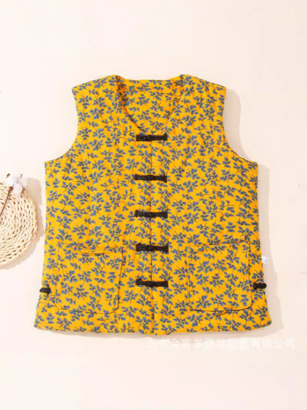 Sieviešu kokvilnas veste ar Lycra, kokvilnas pildījums, galvenā auduma sastāvs: kokvilna, V kakls, plaid raksts