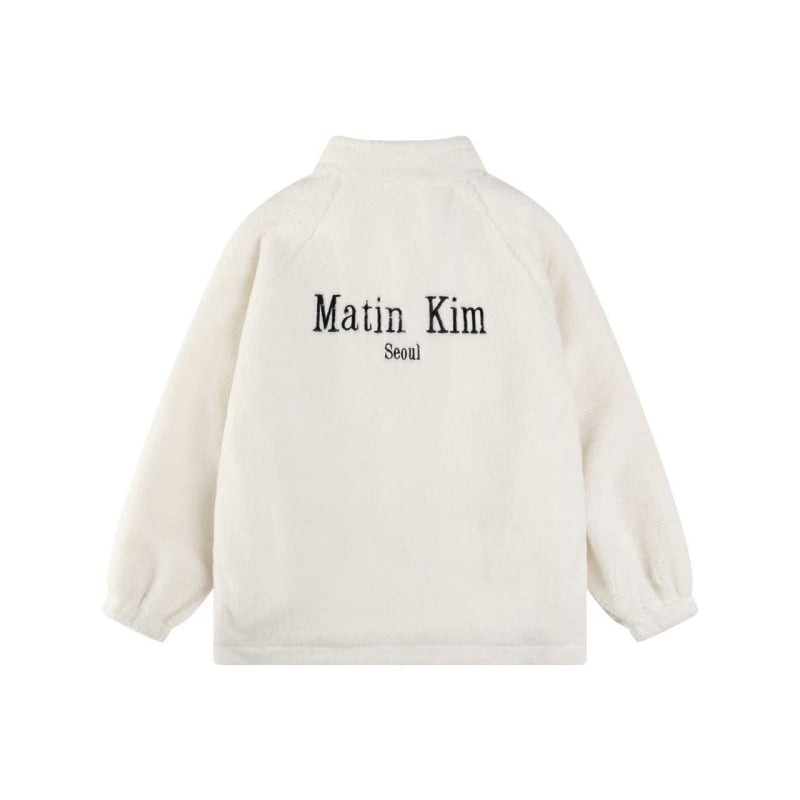 Matin Kim Ženska fleec jakna polarni, slobodan kroj, zatvarač, stojeći ovratnik, korejski stil, jesen-zima