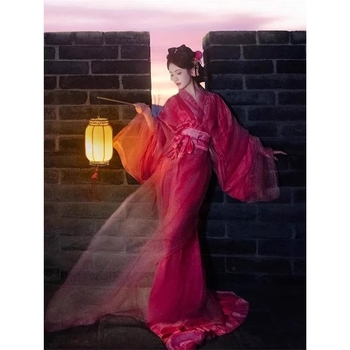Cosplay Hanfu haljina za žene, inspirirana Dobom ratnih država, drevni kineski plesni kostim, chenille-spandex tkanina, glavni udio tkanine ispod 30%, Šifra proizvoda 704696499066