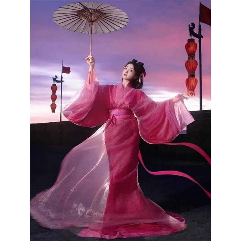 Cosplay Hanfu haljina za žene, inspirirana Dobom ratnih država, drevni kineski plesni kostim, chenille-spandex tkanina, glavni udio tkanine ispod 30%, Šifra proizvoda 704696499066