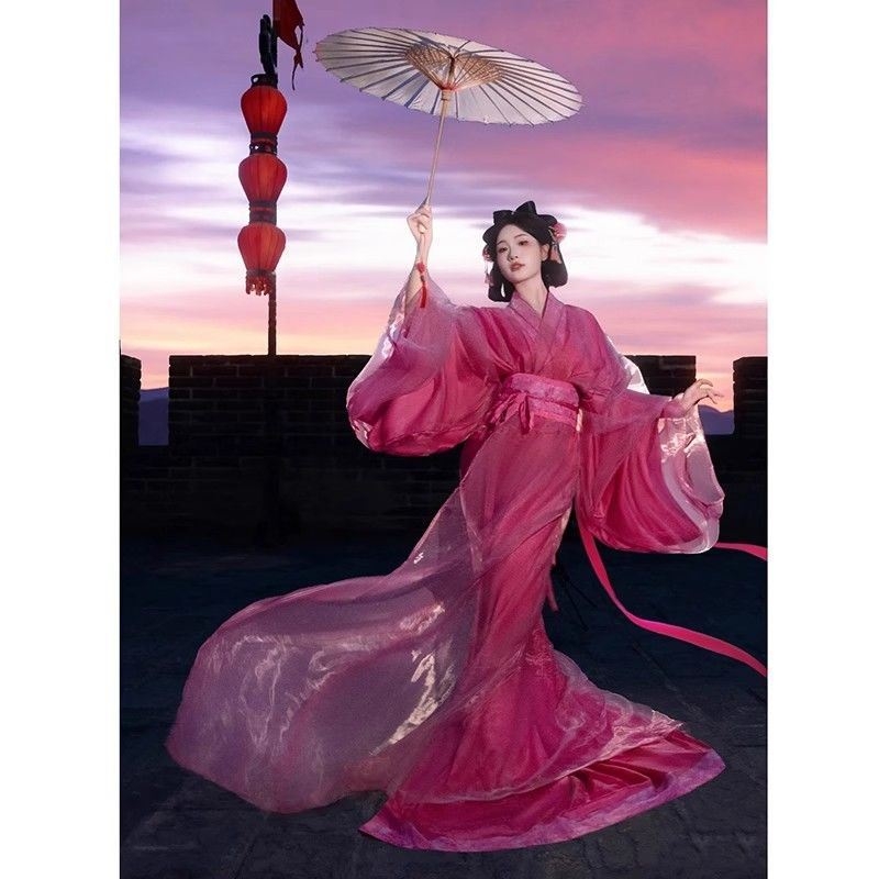 Cosplay Hanfu haljina za žene, inspirirana Dobom ratnih država, drevni kineski plesni kostim, chenille-spandex tkanina, glavni udio tkanine ispod 30%, Šifra proizvoda 704696499066