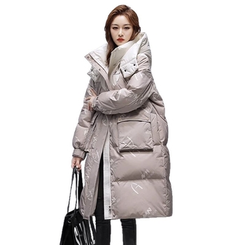 Moteriška pūkų-pamukų išorinė apranga, ilgas žiemos paltas, Chenille audinys, Spandex mišinys, siuvimo splicing, pagrindinio audinio turinys <30%