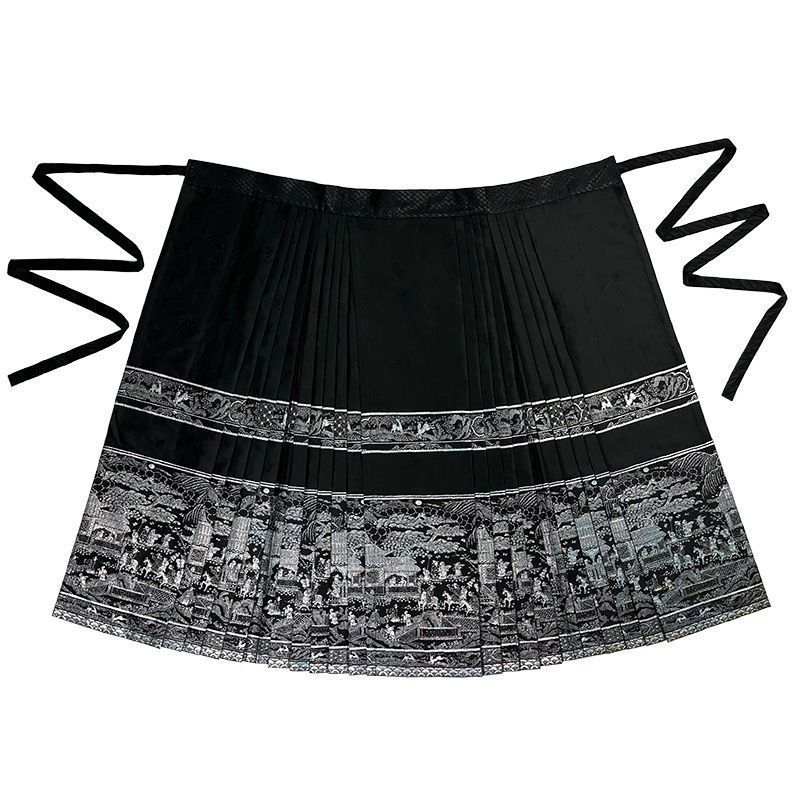 Hanfu set s produženom mamian suknjom, izvezeno, poliester tkanina (90–95% poliester)