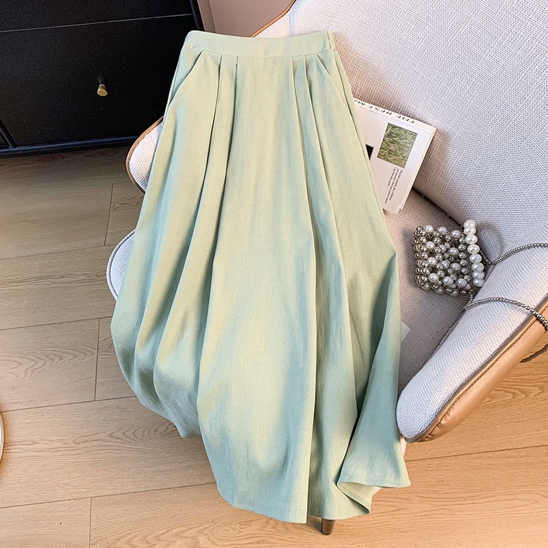 Hanfu set: top i suknja u novom kineskom stilu s Jade Bamboo uzorkom, nagnuti ovratnik i stojeći ovratnik, dugi rukavi, vezice — Marka: Other; Materijal: pamuk vlakna; Glavna tkanina: koža koze; Sezona: univerzalni model