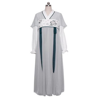 Ženska Hanfu haljina s izvezenim do prsa dizajnom, pamuk tkanina s podstavom, za cosplay starokineskog stila