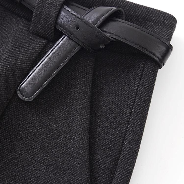 Ženske vunene capri hlače s visokim strukom, straight kroj, duljina 3/4, spandeks manje od 30%