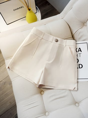 Γυναικεία χαλαρά παντελόνια με φαρδιά γραμμή, υψηλή μέση, μήκος τριών τετάρτων, ύφασμα από acetate fiber 90–95%