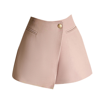Dámske culottes s vysokým pásom, mestský štýl, gombíkové zapínanie, jar-leto 2025, polyester 70–80%