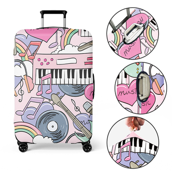 Pružný obal na kufor s krajinným vzorom, objem 56–75 L, z polyesteru, odolný voči opotrebeniu, podšívka z polyester-spandex