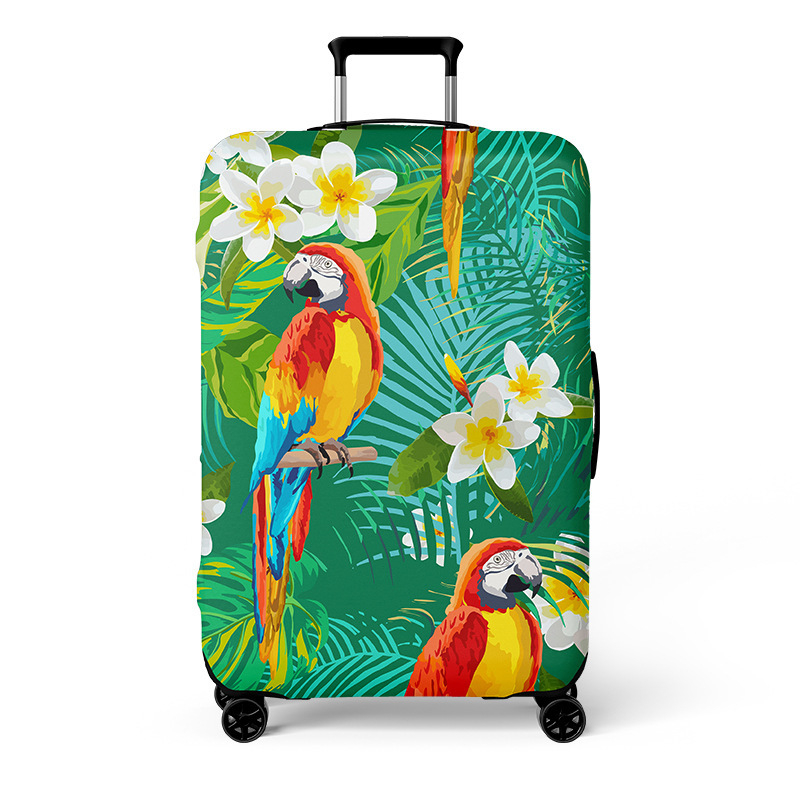 Pružný obal na kufor s krajinným vzorom, objem 56–75 L, z polyesteru, odolný voči opotrebeniu, podšívka z polyester-spandex