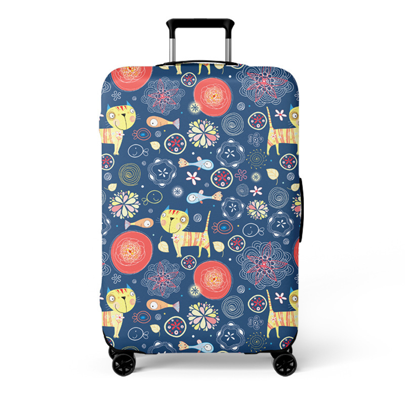 Pružný obal na kufor s krajinným vzorom, objem 56–75 L, z polyesteru, odolný voči opotrebeniu, podšívka z polyester-spandex