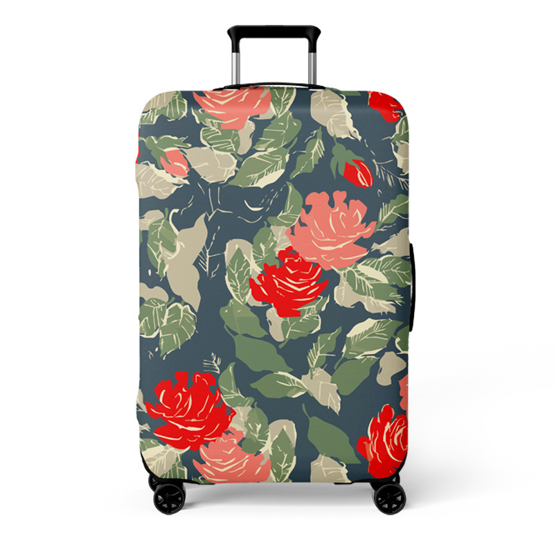 Pružný obal na kufor s krajinným vzorom, objem 56–75 L, z polyesteru, odolný voči opotrebeniu, podšívka z polyester-spandex