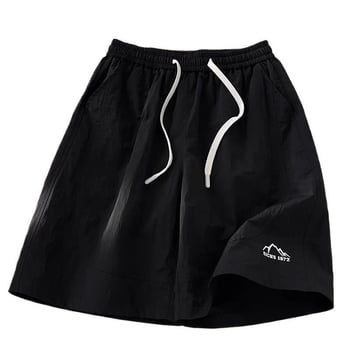 Șorturi de damă cu uscare rapidă, croială lejeră în stil coreean, casual de vară, lungime 5/4; material: poliester; material principal: bumbac; material secundar: altul