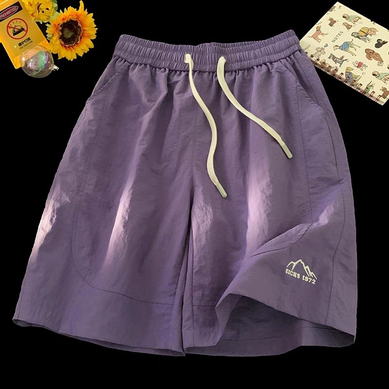 Șorturi de damă cu uscare rapidă, croială lejeră în stil coreean, casual de vară, lungime 5/4; material: poliester; material principal: bumbac; material secundar: altul