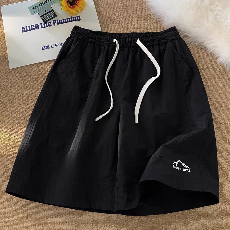 Șorturi de damă cu uscare rapidă, croială lejeră în stil coreean, casual de vară, lungime 5/4; material: poliester; material principal: bumbac; material secundar: altul