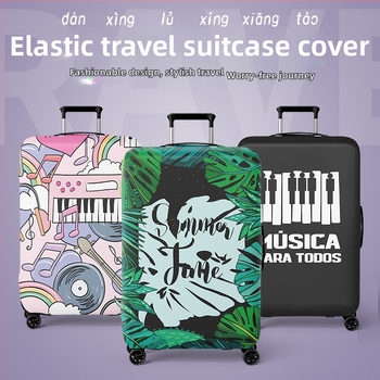 Elastické puzdro na kufor, kapacita 56-75L, polyester, odolný voči opotrebeniu, vzor krajina, mestský minimalistický štýl