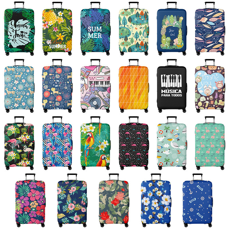 Elastické puzdro na kufor, kapacita 56-75L, polyester, odolný voči opotrebeniu, vzor krajina, mestský minimalistický štýl