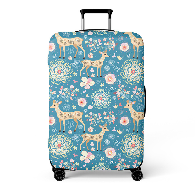 Elastické puzdro na kufor, kapacita 56-75L, polyester, odolný voči opotrebeniu, vzor krajina, mestský minimalistický štýl