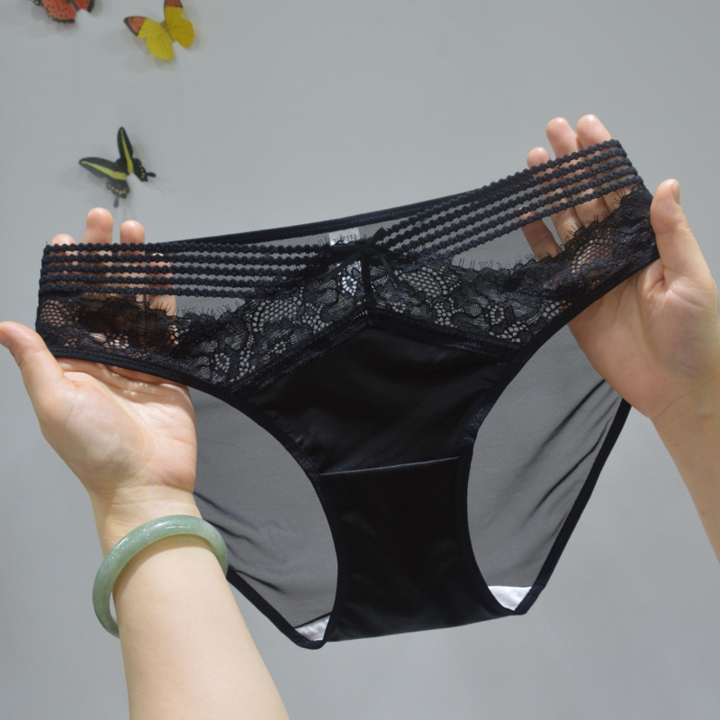 Žensko donje rublje srednjeg struka od najlona, cvjetni Jacquard, prozračan, brzo sušenje