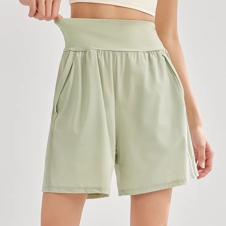 Moterų nailono greitai džiūstantys capri šortai su aukštu liemeniu pilvo kontrolei, kvėpuojantys, skirti bėgiojimui ir jogai