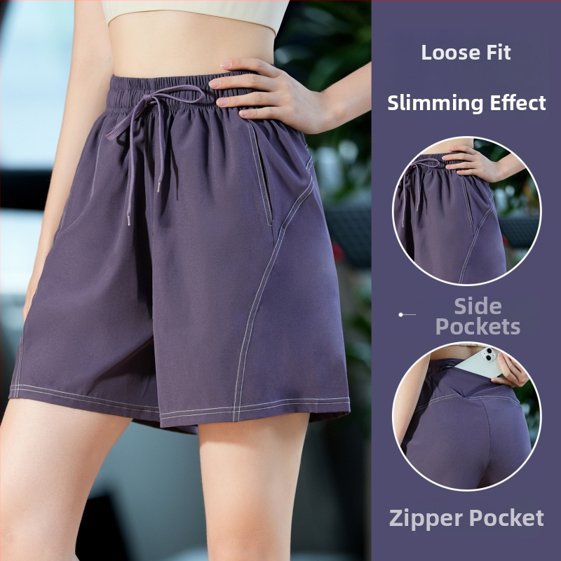 Moterų capri ilgis kvėpuojančios šortai iš poliesterio ir spandekso (95% poliesteris, 5% spandeksas), vasara 2025