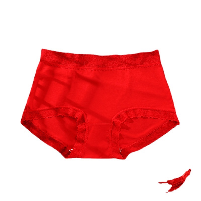 80s Modal žene gaćice sa srednjim strukom, karp čipka, jednofarbne, podstava od 100% Mulberry svila