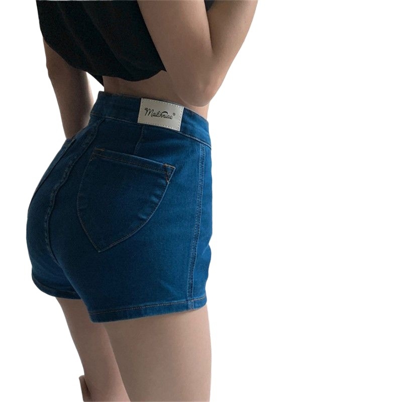 Traper šortse denim s visokim strukom, ravni kroj, šire nogavice, podizanje stražnjice, proljeće 2025