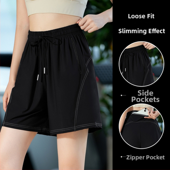 Moterų kvėpuojantys capri šortai, poliesterio ir spandekso mišinys (95% poliesteris, 5% spandeksas), vasara 2025