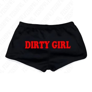 Ženski šorts s niskim strukom i otiskom abecede, dužina do tri četvrtine, poliester, gradski stil