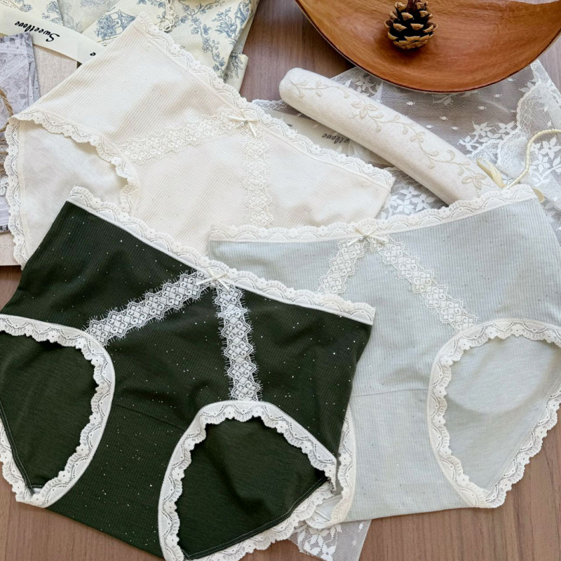 Dámske nohavičky z nylonu, priedušné a antibakteriálne, stredná výška pásu, pletený strih (Hlavný materiál 50–70% nylon)