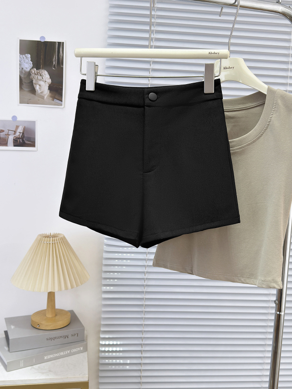 Colanți capri pentru femei, talie înaltă, control abdominal, croială slim, material din amestec bumbac (poliester/elastan)