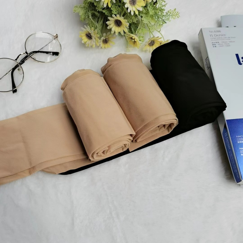 Καλσόν Velvet, ελαφρά διαφανές 15D, αόρατο σχήμα, μονόχρωμο, πολυεστέρας