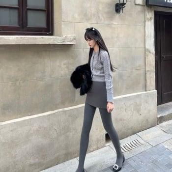 Pamukaste tajice za proljeće, jesen i zimu, debeli materijal, podizanje stražnjice, kontrola trbuha, vizualno vitkija linija, ne klize, svestrana jednobojna boja